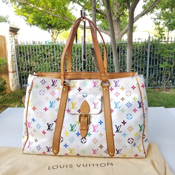 Louis Vuitton Aurelia GM Blanc Multicolor Oversized Jumbo Shopper Tote handbag - Picture 5 of 16